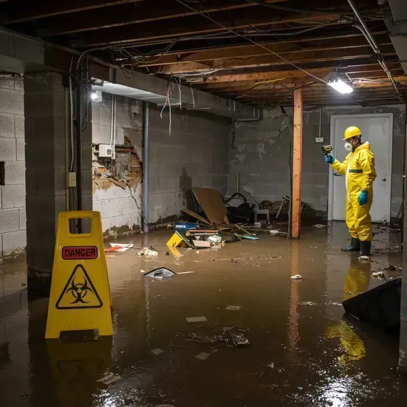 Flooded Basement Electrical Hazard in Nicholasville, KY Property